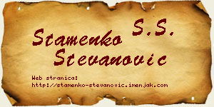 Stamenko Stevanović vizit kartica